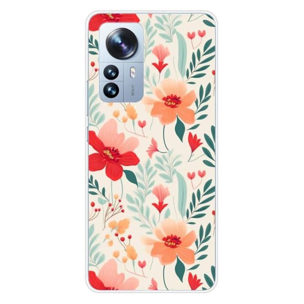 Silicone-skal med tryck kompatibel med Xiaomi Mi 12 Pro Flower wall