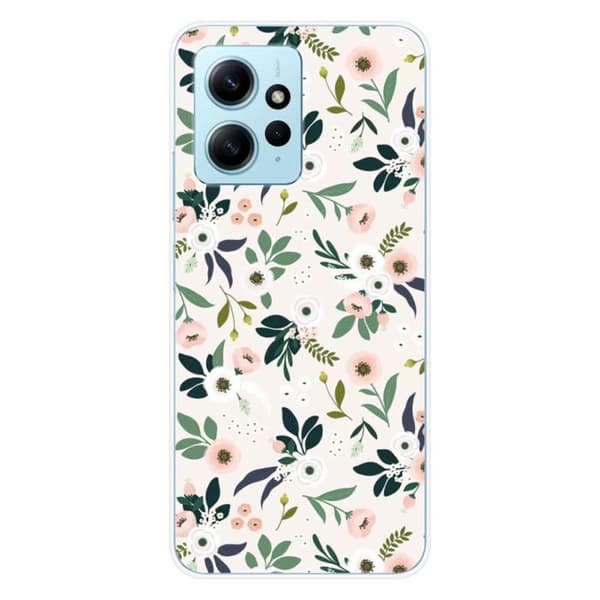 Siliconfodral med tryck kompatibel med Xiaomi Redmi Note 12 4G Blommor