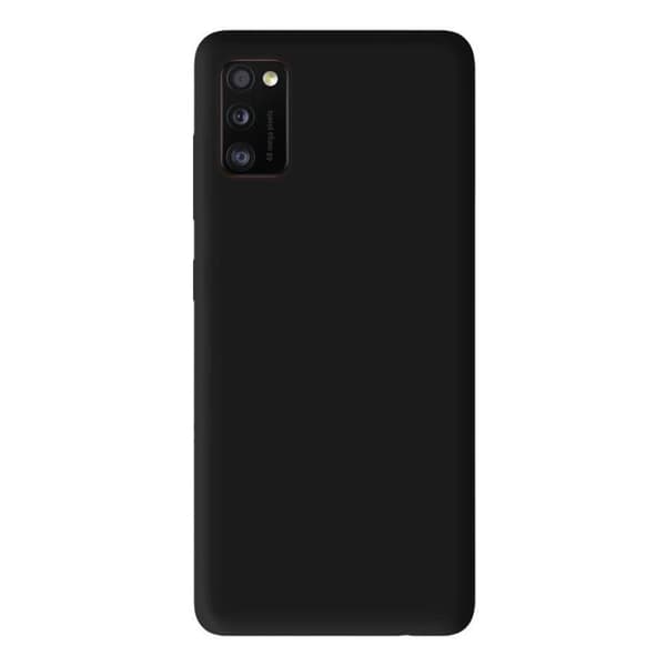 Vanligt mattsvart silikonfodral som är kompatibelt med Samsung Galaxy A41