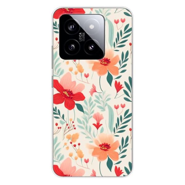 Silicone-skal med tryck kompatibel med Xiaomi 14 Pro Flower wall