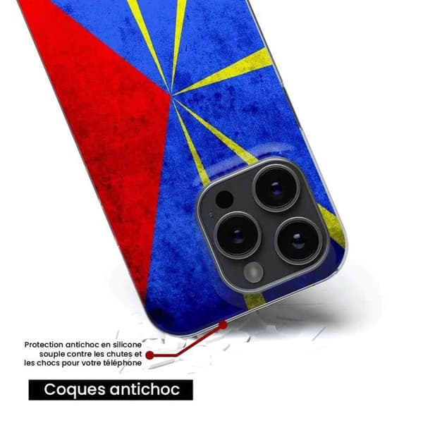 Siliconefodral med tryck kompatibel med Xiaomi 14 Pro Flagga La Réunion
