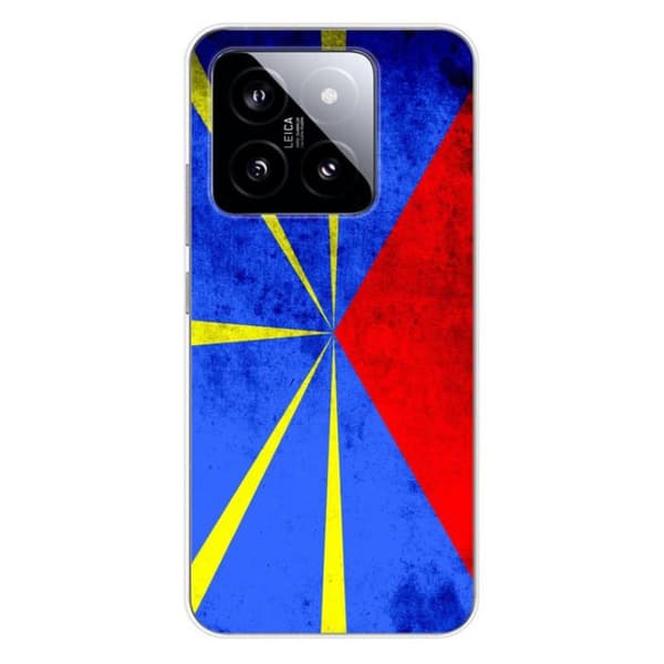 Siliconefodral med tryck kompatibel med Xiaomi 14 Pro Flagga La Réunion
