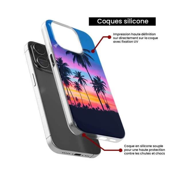 Siliconfodral med tryck kompatibel med Xiaomi Redmi Note 12 Pro Plus Färgade palmer