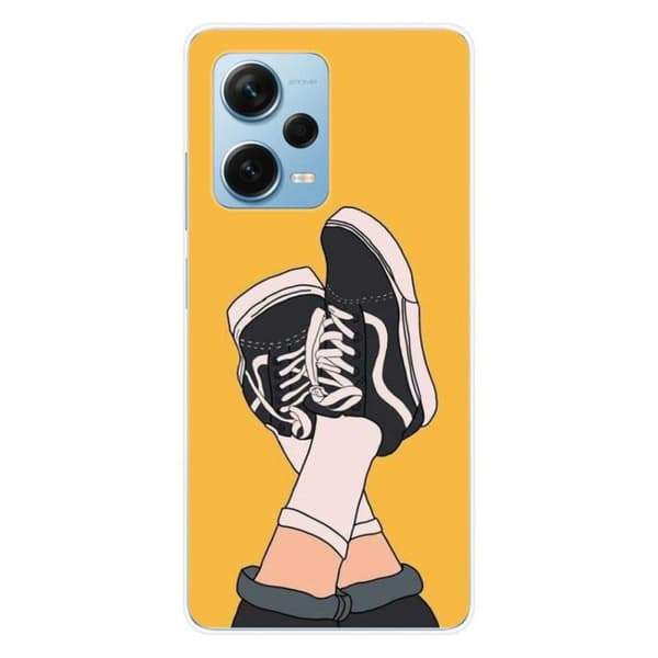 Siliconafodral med tryck kompatibel med Xiaomi Redmi Note 12 Pro Plus Sneakers