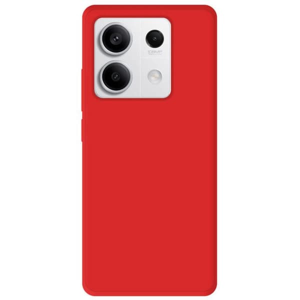 Enfållande silikonskal i enhetlig matt röd färg, kompatibel med Xiaomi Redmi Note 13 5G.