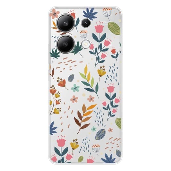 Silicone-skal med tryck kompatibel med Xiaomi Redmi Note 13 4G Färgade blommor