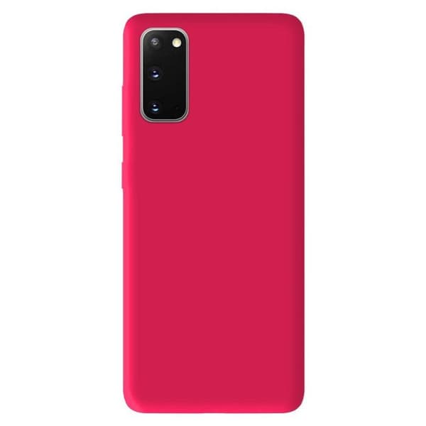 Enfång i enhetlig matt rosa silikon kompatibel med Samsung Galaxy S20