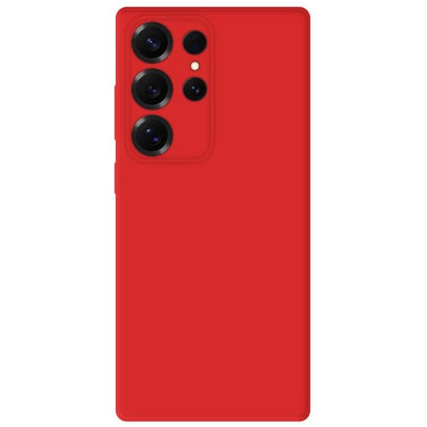 Enfärgad silikonfodral Matt Röd kompatibel med Samsung Galaxy S25 Ultra