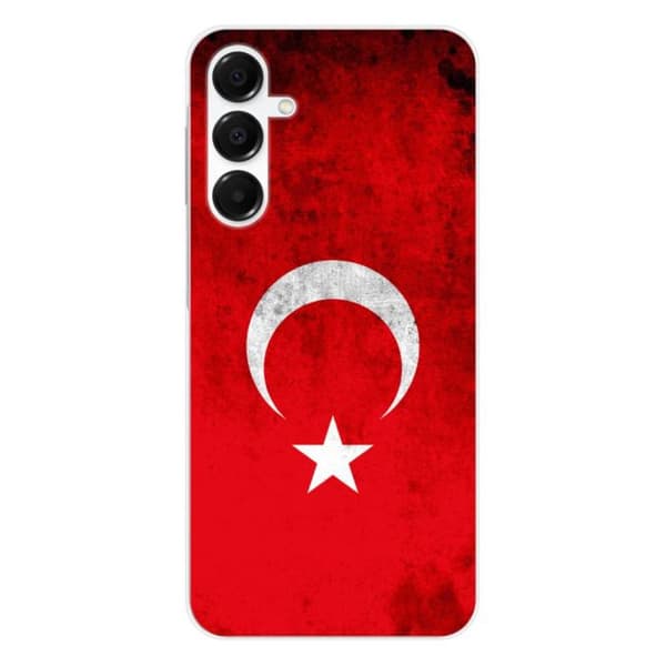 Siliconfodral med tryck kompatibel med Samsung Galaxy A16 Turkiska flaggan