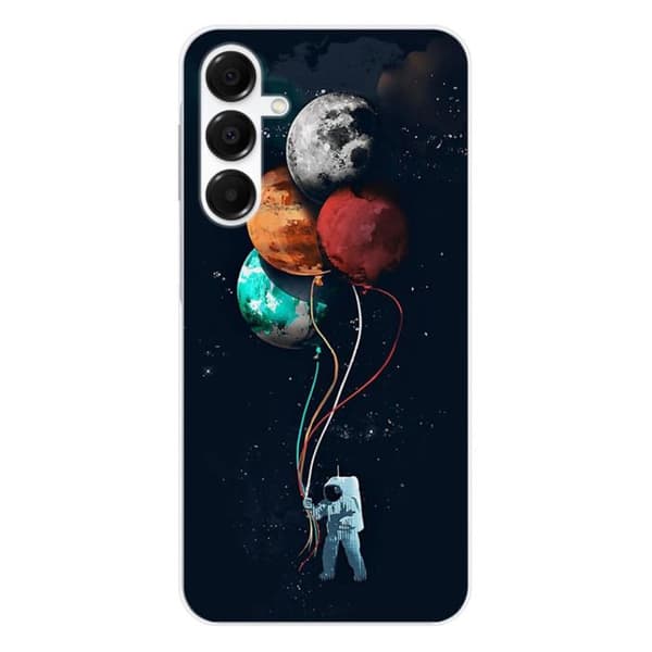 Silicone-skal med tryck kompatibel med Samsung Galaxy A36 5G Cosmonaute med ballonger