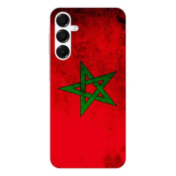 Silicon-skal med tryck som är kompatibel med Samsung Galaxy A16 Marockos flagga