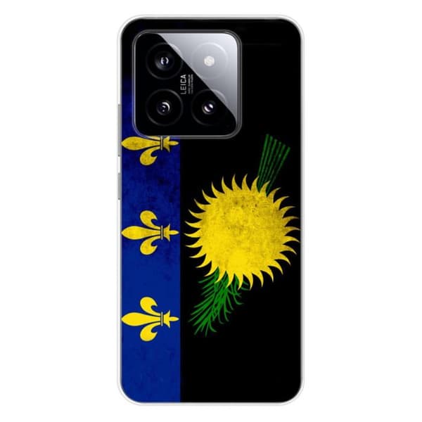 Siliconfodral med tryck kompatibelt med Xiaomi 14 Pro Guadeloupeflagga