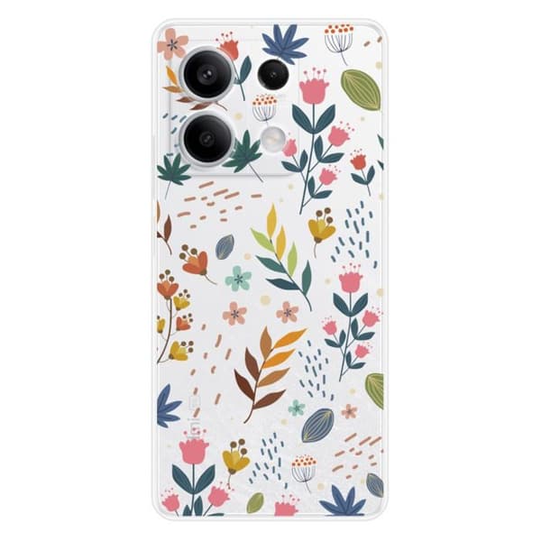 Siliconfodral med tryck kompatibelt med Xiaomi Redmi Note 13 5G Färgglada blommor