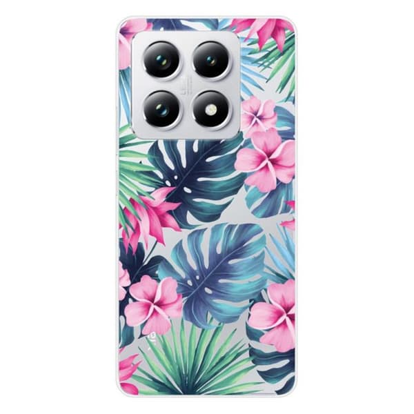 Siliconfodral med tryck kompatibel med Xiaomi 14T 4G Tropical Aquarelle