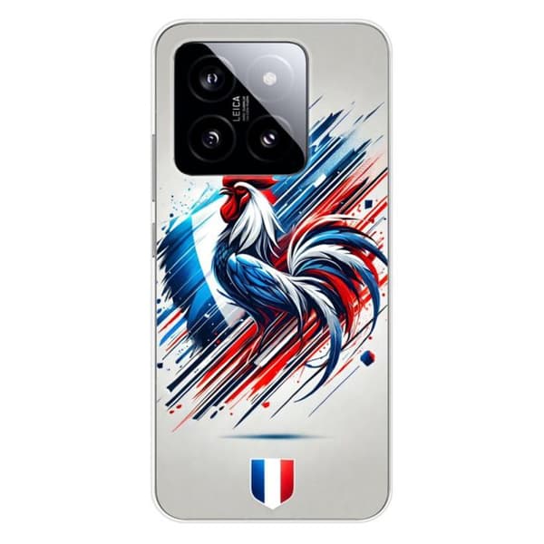 Siliconfodral med tryck kompatibelt med Xiaomi 14 Pro Coq Français