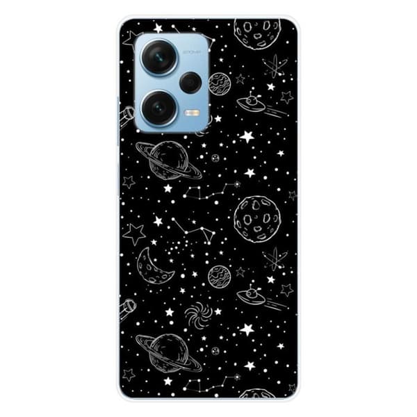 Silicone-fodral med tryck kompatibel med Xiaomi Redmi Note 12 Pro Plus Galaxy draw