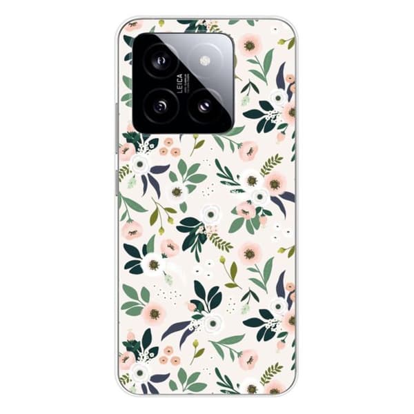Siliconfodral med tryck kompatibel med Xiaomi 14 Blommor