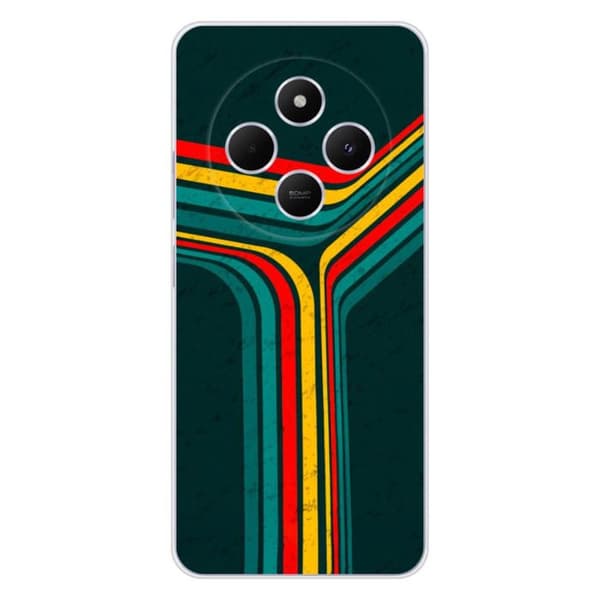 Coque i silikon med tryck kompatibel med Xiaomi Redmi 14C 4G Retro linjer