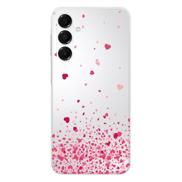 Siliconfodral med tryck kompatibel med Samsung Galaxy A16 Rosa Hjärtkonfetti