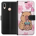 Miniatyrbillede 1 af 3: Huawei P20 lite Tegnebogsetui Kawaii Capybara Hjerte Anime Stil Sød Design Dyremotiv TikTok Populær Gave Pige