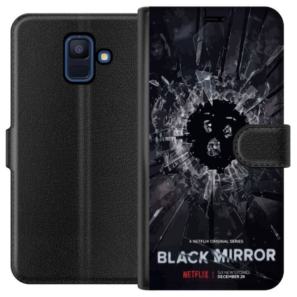 Samsung Galaxy A6 (2018) Plånboksfodral Black Mirror Sci-Fi Netflix Serie Dystopi Teknik Cyberpunk Mörkt TV Spelmotiv