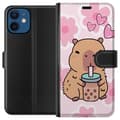 Miniatyrbilde 1 av 3: Apple iPhone 12 mini Lommeboketui Kawaii Capybara Hjerteanime Stil Søt Design Dyretema TikTok Populær Gave Jente