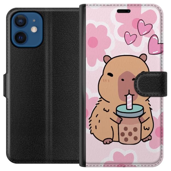 Apple iPhone 12 mini Lommeboketui Kawaii Capybara Hjerteanime Stil Søt Design Dyretema TikTok Populær Gave Jente