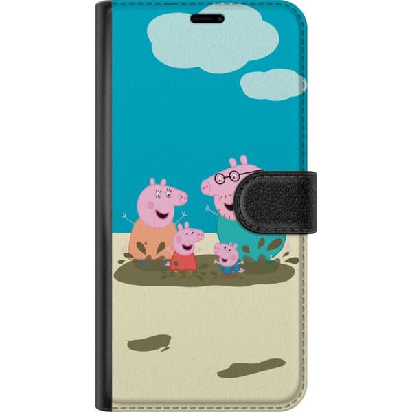 Apple iPhone 12 mini Plånboksfodral Greta Gris Familjen George Lerpöl Barnmotiv Serie Populär Barnkaraktär Glädje