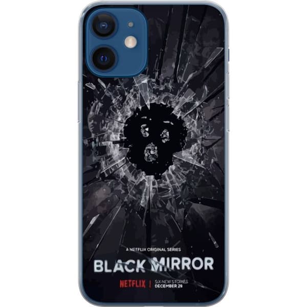 Apple iPhone 12 mini Gennemsigtig cover Black Mirror Sci-Fi Netflix Serie Dystopi Teknologi Cyberpunk Mørkt TV Videospil Tema
