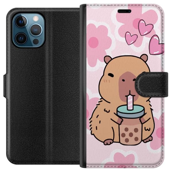 Apple iPhone 12 Pro Max Lommeboketui Kawaii Capybara Hjerteanime Stil Søt Design Dyretema TikTok Populær Gave Jente