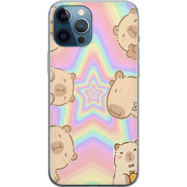 Apple iPhone 12 Pro Max Gennemsigtig cover Kawaii Capybara Galaxy Sød Anime Dyr Rummotiv Kawaii Trend Gave TikTok Design
