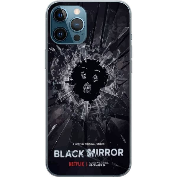 Apple iPhone 12 Pro Max Gjennomsiktig deksel Black Mirror Sci-Fi Netflix Serie Dystopi Teknologi Cyberpunk Mørkt TV Videospill Tema