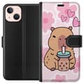 Miniatyrbillede 1 af 3: Apple iPhone 13 mini Tegnebogsetui Kawaii Capybara Hjerte Anime Stil Sød Design Dyremotiv TikTok Populær Gave Pige
