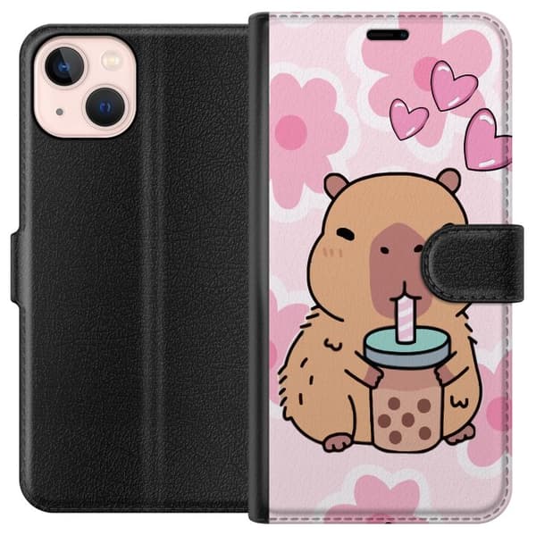 Apple iPhone 13 mini Tegnebogsetui Kawaii Capybara Hjerte Anime Stil Sød Design Dyremotiv TikTok Populær Gave Pige