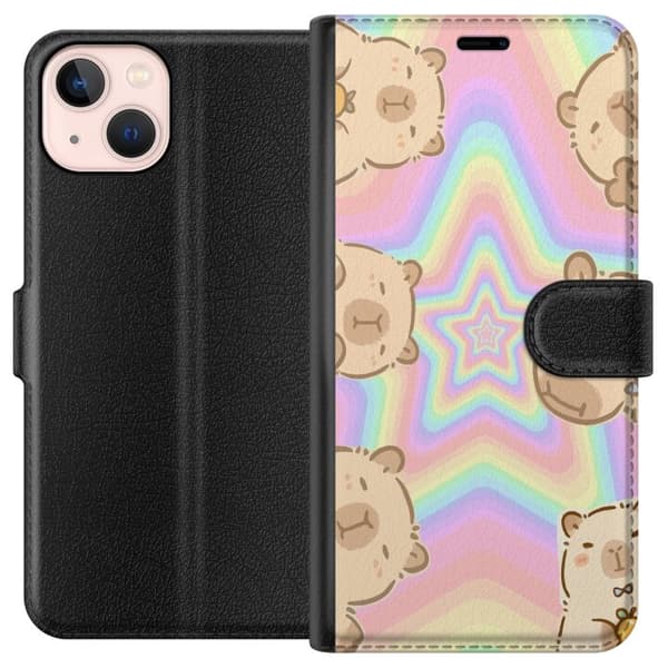 Apple iPhone 13 mini Tegnebogsetui Kawaii Capybara Galaxy Sød Anime Dyr Rummotiv Kawaii Trend Gave TikTok Design