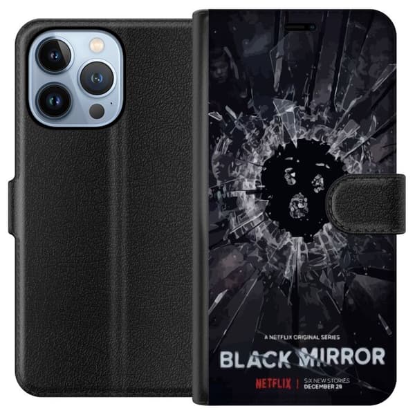 Apple iPhone 13 Pro Lommeboketui Black Mirror Sci-Fi Netflix Serie Dystopi Teknologi Cyberpunk Mørkt TV Videospill Tema