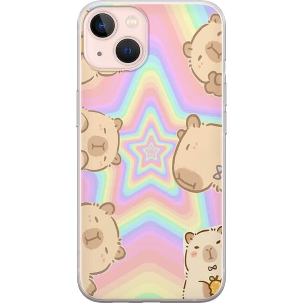 Apple iPhone 13 mini Gennemsigtig cover Kawaii Capybara Galaxy Sød Anime Dyr Rummotiv Kawaii Trend Gave TikTok Design