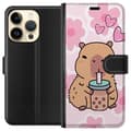 Miniatyrbillede 1 af 3: Apple iPhone 14 Pro Tegnebogsetui Kawaii Capybara Hjerte Anime Stil Sød Design Dyremotiv TikTok Populær Gave Pige