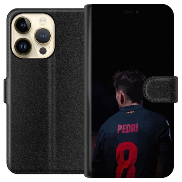 Apple iPhone 14 Pro Tegnebogsetui Pedri FC Barcelona Fodbold Spansk Midtbanespiller Mål Sportsmotivation Fans Børn Ungdom
