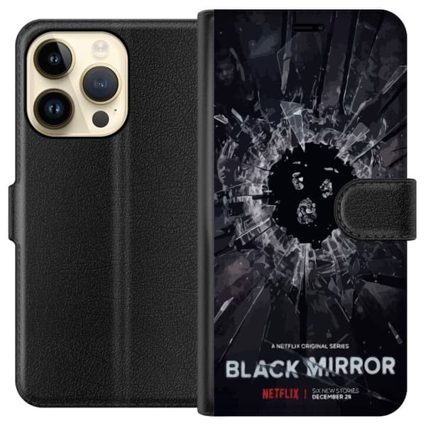 Apple iPhone 14 Pro Tegnebogsetui Black Mirror Sci-Fi Netflix Serie Dystopi Teknologi Cyberpunk Mørkt TV Videospil Tema