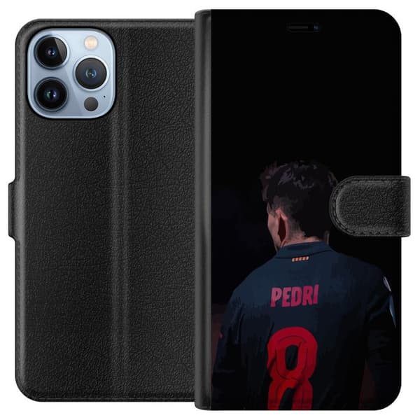 Apple iPhone 13 Pro Max Lommeboketui Pedri FC Barcelona Fotball Spansk Midtbanespiller Mål Sportsmotivasjon Fans Barn Ungdom
