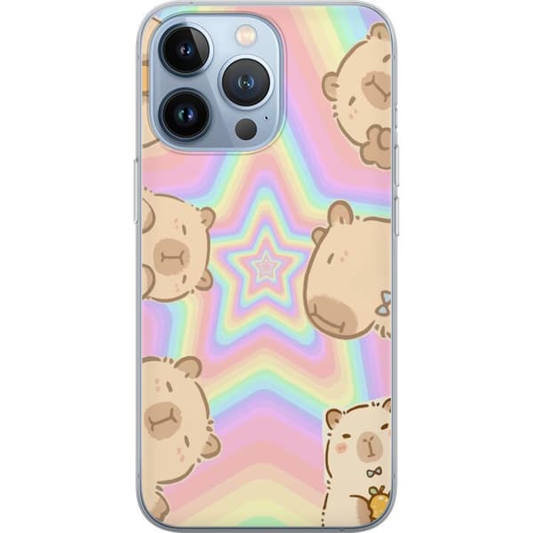 Apple iPhone 13 Pro Gennemsigtig cover Kawaii Capybara Galaxy Sød Anime Dyr Rummotiv Kawaii Trend Gave TikTok Design