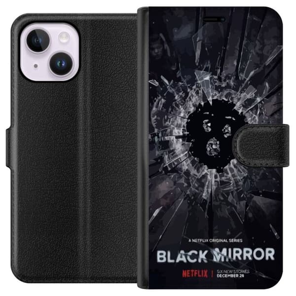 Apple iPhone 14 Plus Tegnebogsetui Black Mirror Sci-Fi Netflix Serie Dystopi Teknologi Cyberpunk Mørkt TV Videospil Tema