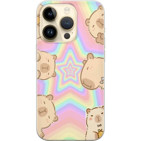 Apple iPhone 14 Pro Gennemsigtig cover Kawaii Capybara Galaxy Sød Anime Dyr Rummotiv Kawaii Trend Gave TikTok Design
