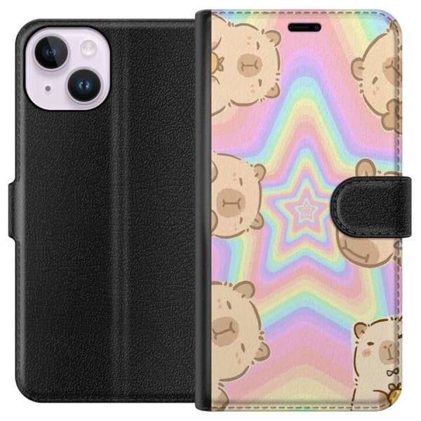 Apple iPhone 15 Lommeboketui Kawaii Capybara Galaxy Søt Anime Dyr Romtema Kawaii Trend Gave TikTok Design