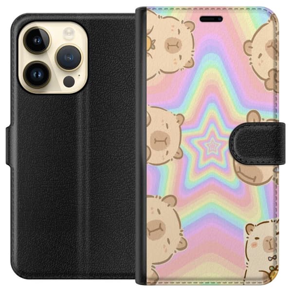 Apple iPhone 15 Pro Lompakkokotelo Kawaii Capybara Galaxy Söpö Anime Eläin Avaruusteema Kawaii Trendi Lahja TikTok-suunnittelu
