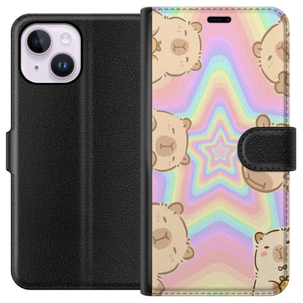 Apple iPhone 15 Plus Lommeboketui Kawaii Capybara Galaxy Søt Anime Dyr Romtema Kawaii Trend Gave TikTok Design