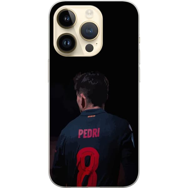 Apple iPhone 15 Pro Gennemsigtig cover Pedri FC Barcelona Fodbold Spansk Midtbanespiller Mål Sportsmotivation Fans Børn Ungdom