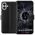 Pikkukuva 1 / 3: Apple iPhone 16 Plus Lompakkokotelo Black Mirror Sci-Fi Netflix -sarja Dystopia Teknologia Cyberpunk Synkkä TV Videopeli Teema