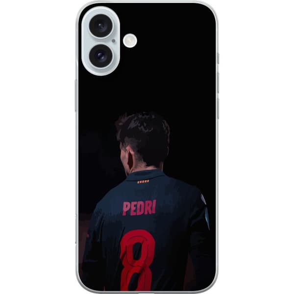 Apple iPhone 16 Plus Läpinäkyvä kuori Pedri FC Barcelona Jalkapallo Espanjalainen Keskikenttäpelaaja Maali Urheilumotivaatio Fanit Lapset Nuoret